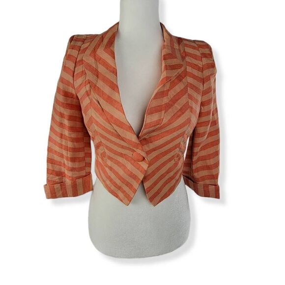 Vero Moda Classic Striped Cropped 3/4 sleeve Blazer Size 160/80A  XSmall - Picture 1 of 3